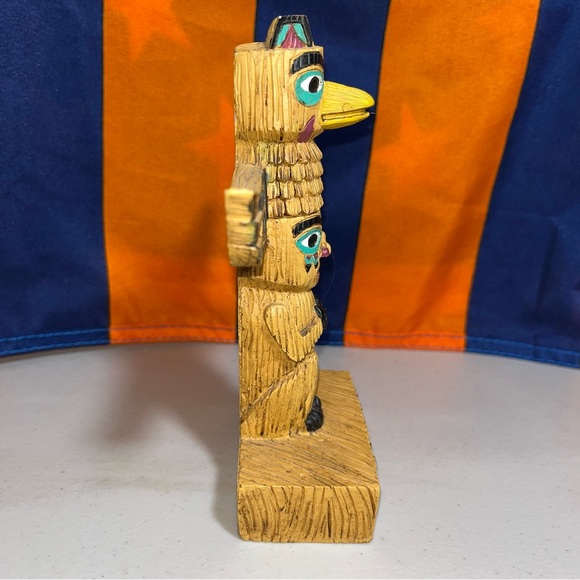 Saxman Alaska Style Totem Pole Vintage Style Made Hand Painted Alaskan Native - Picture 4 of 7